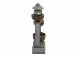 Fuente zen de exterior para jardín, terraza, balcón o césped - 44,5 x 25 x 95 cm - con LED - Resina -^Merax Discount