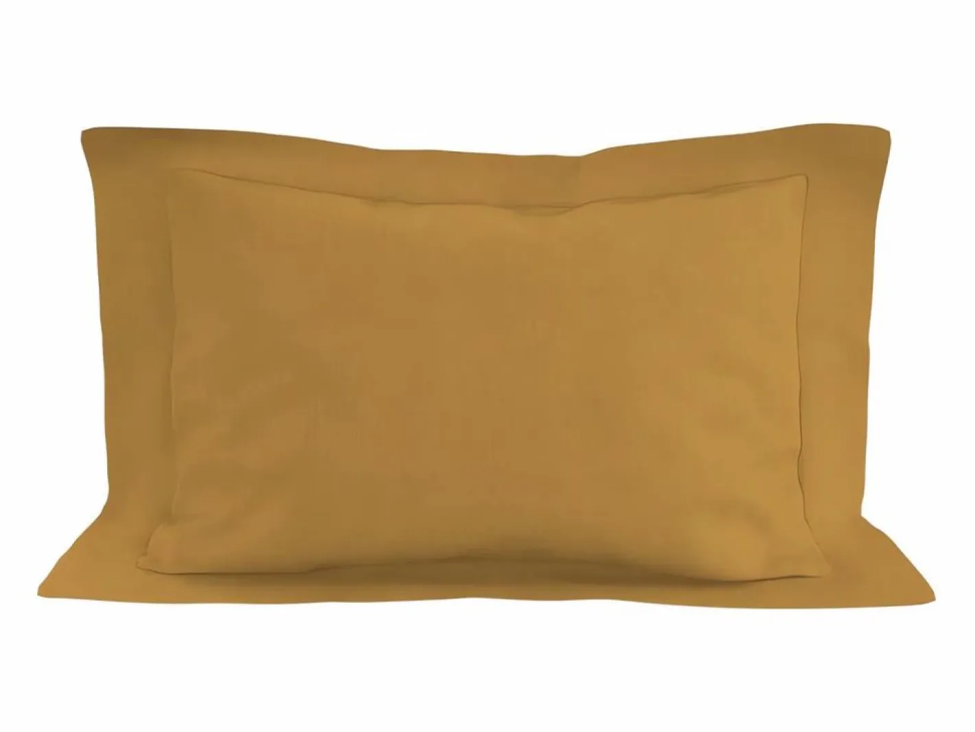 Soleil d'ocre Funda de almohada de algodón 57 hilos 50x70 cm LISO mostaza Amarillo Sale