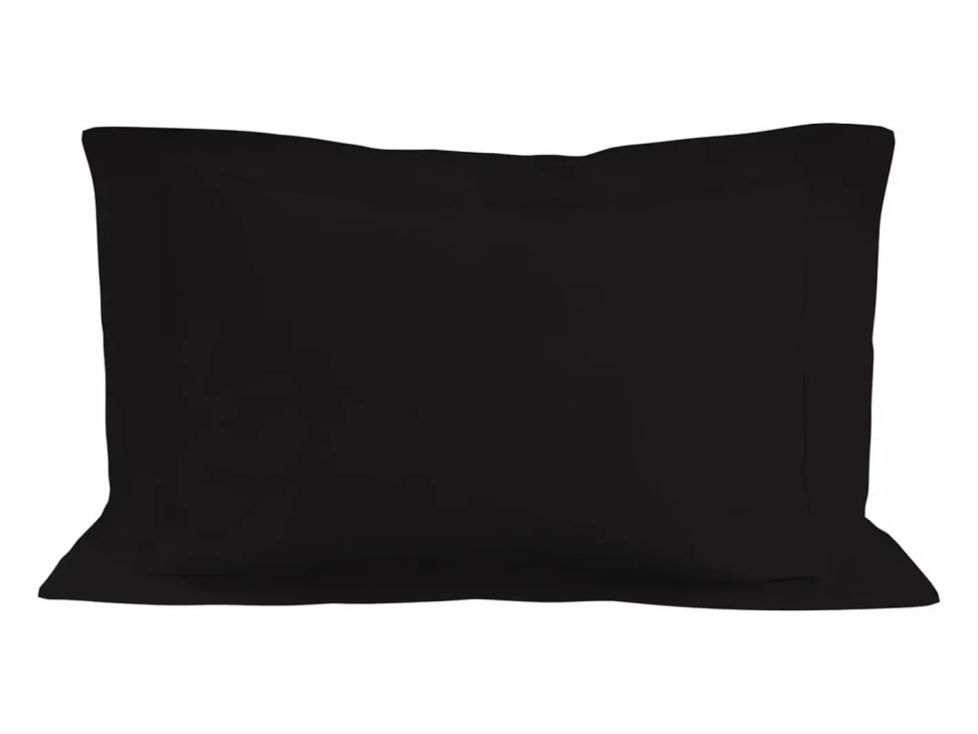 Soleil d'ocre Funda de almohada de algodón 57 hilos 50x70 cm LISO Negro