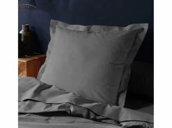 Funda de Almohada "Lina" 63x63cm de Algodón Antracita - Confortable y Certificada Oeko-Tex^Promo Linge Best
