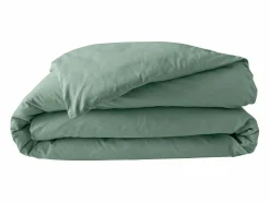 Promo Linge Funda de Edredón de Percal de Algodón Liso 240 x 220 cm Verde Clearance