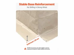 Funda de Gazebo Invierno SucceBuy, 3,66 x 4,9 m, Cubierta de Gazebo con Techo Rígido Doble, con Paneles Laterales, Ventanas de Malla, Material PE Alta Densidad Beige Hot