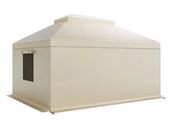 Funda de Gazebo Invierno SucceBuy, 3,66 x 4,9 m, Cubierta de Gazebo con Techo Rígido Doble, con Paneles Laterales, Ventanas de Malla, Material PE Alta Densidad Beige Hot