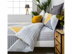 Cotton Artean Funda Nordica Reversible GEKA algodón poliéster 180 X 220 Cama de 105 Gris Clearance