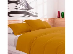 Soleil d'ocre Funda nórdica de algodón de 57 hilos 240x220 cm LISO mostaza, por Amarillo Online