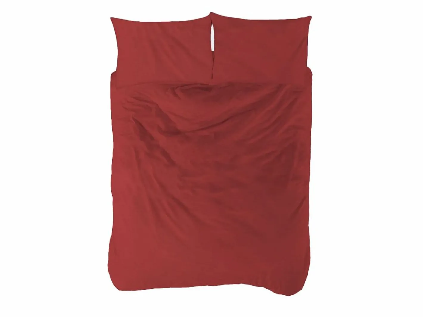 BOHEME Funda nórdica lisa Coral cama 120 cm - 200x200 cm, algodón 200 hilos. Cierre con botones. Rojo Hot