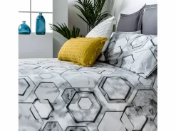 Funda nórdica MARMOL percal algodón y blanco 240x260 Cama 150^Cotton Artean Clearance