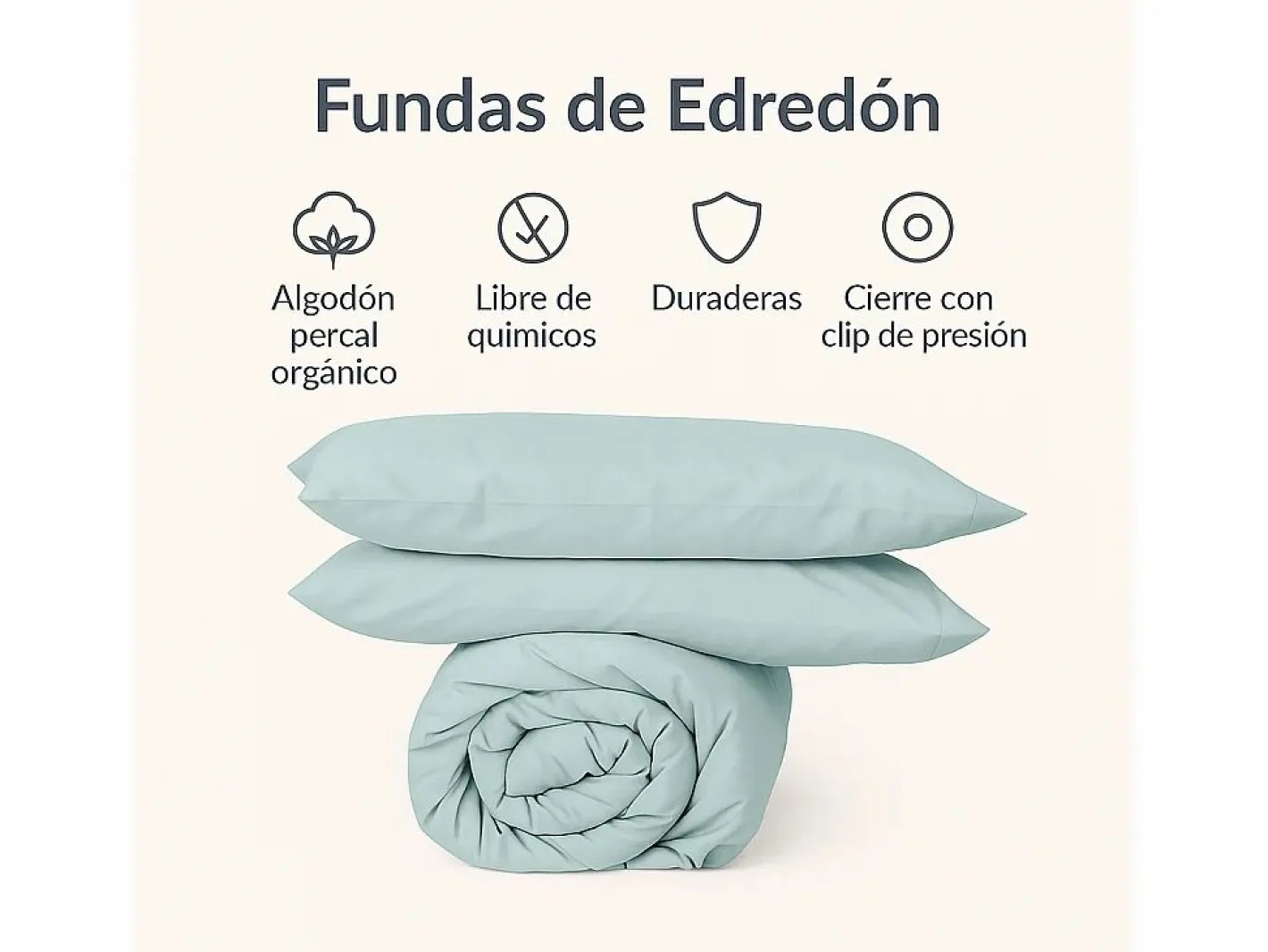Morfeo Descanso Funda nórdica verde agua 135x190/200 - 100% algodón orgánico premium Verde claro Online