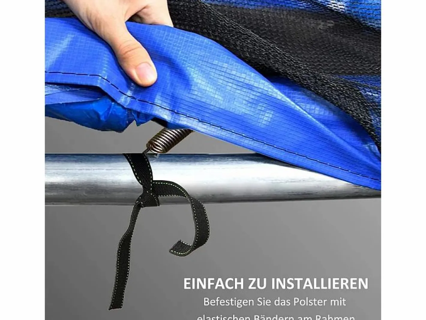 Funda protectora para cama elástica Ø244 cm, resistente a los rayos UV y a la intemperie, plástico 500D, (244x244x30 cm)^ New
