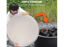Funda Protectora Resistente para Anillo de Fuego SucceBuy, 508 mm, Protector contra Chispas para Fogatas al Aire Libre Plateado New