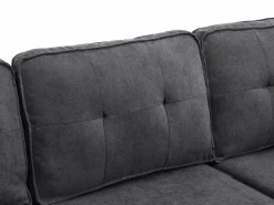 Fusio Primavera-Verano - Sofá Cama Angular 3 Plazas, Modular, Tela de Lino con Reposabrazos Portavasos - Ideal para Salón y Estancia^ Clearance
