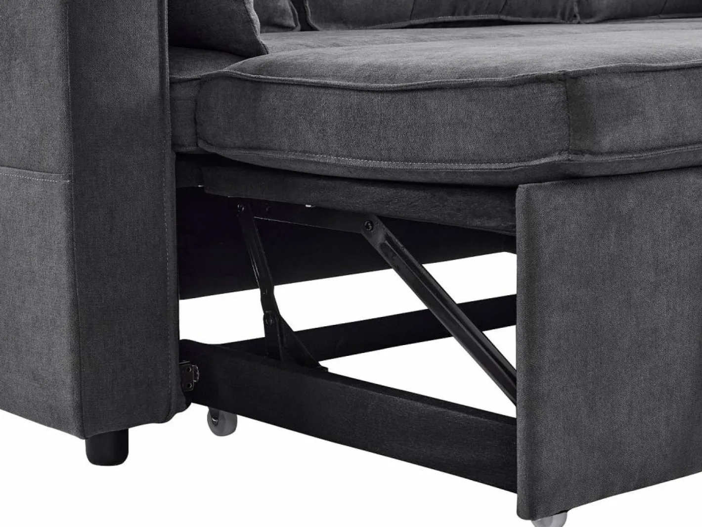 Fusio Primavera-Verano - Sofá Cama Angular 3 Plazas, Modular, Tela de Lino con Reposabrazos Portavasos - Ideal para Salón y Estancia^ Clearance