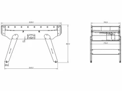 Vente-unique Futbolín de MDF - Ancho 153 x Prof. 77.6 x Alt. 96 cm - SUAREZ Blanco Online
