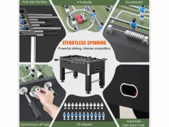 Futbolín|Futbolín Mesa de Juego de Futbolín SucceBuy Mesa de Futbolín de 139.7 cm, Juego de Fútbol Estándar para Uso Doméstico