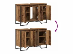 vidaxl Conjunto De Baño|Gabinete de Lavabo Otro con puerta Madera Vieja 91 x 35 x 60 cm