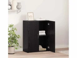 Gabinete de oficina de roble 60 x 32 x 77,5 Madera de ingeniería Negro Clearance