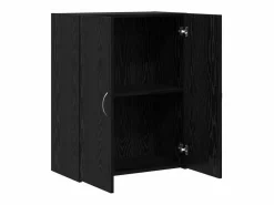 Gabinete de oficina de roble 60 x 32 x 77,5 Madera de ingeniería Negro Clearance