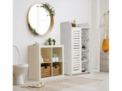 Gabinete de zapato 5 estantes, gabinete de zapato de entrada de 2 puertas, diseño de patrones de corte, 40x31x90cm,^DripeX Clearance