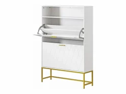 DripeX Zapatero|Mueble De Almacenaje|Gabinete de zapatos, con 2 puertas de subcontratación y 1 estante abierto, anti-plina, , 80x24x117cm de diseño