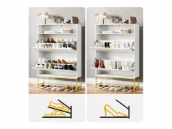 DripeX Zapatero|Mueble De Almacenaje|Gabinete de zapatos, con 2 puertas de subcontratación y 1 estante abierto, anti-plina, , 80x24x117cm de diseño