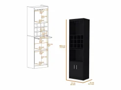 Gabinete para bar Kevil, wengué Marru00f3n chocolate Outlet