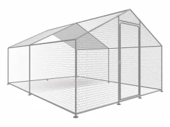 Habitat et jardin Gallinero 12 m² parque de malla metálica 4 x 3 x 2 M acero galvanizado Gris Online