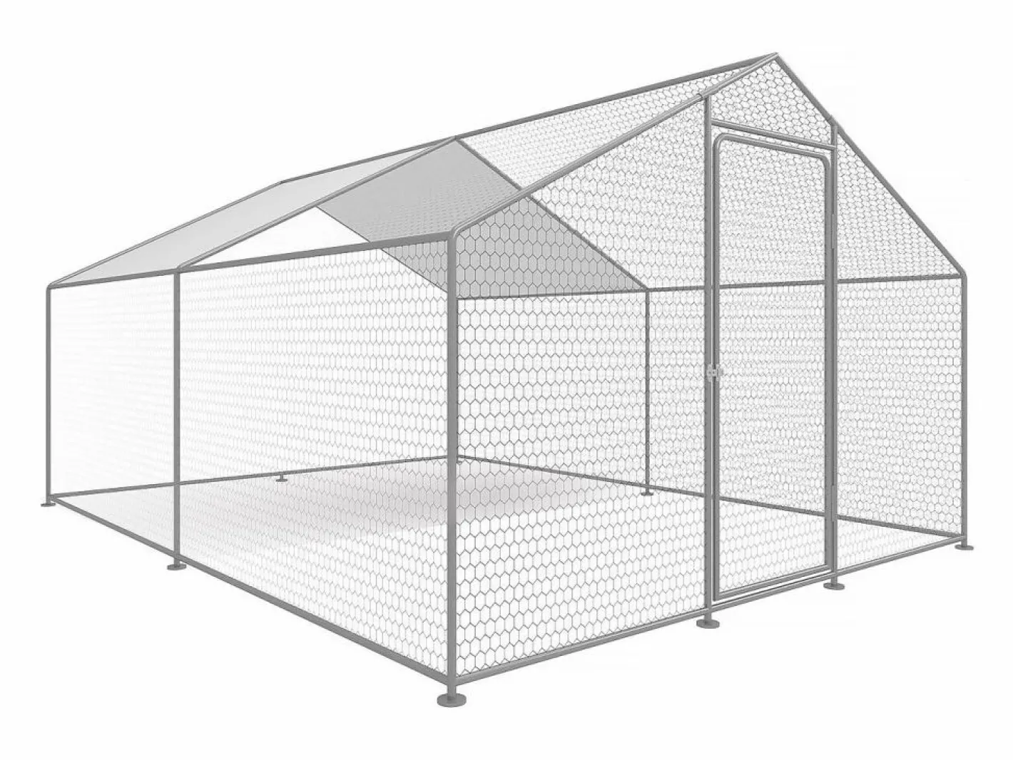 Habitat et jardin Gallinero 12 m² parque de malla metálica 4 x 3 x 2 M acero galvanizado Gris Online