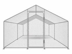 Habitat et jardin Gallinero 12 m² parque de malla metálica 4 x 3 x 2 M acero galvanizado Gris Online