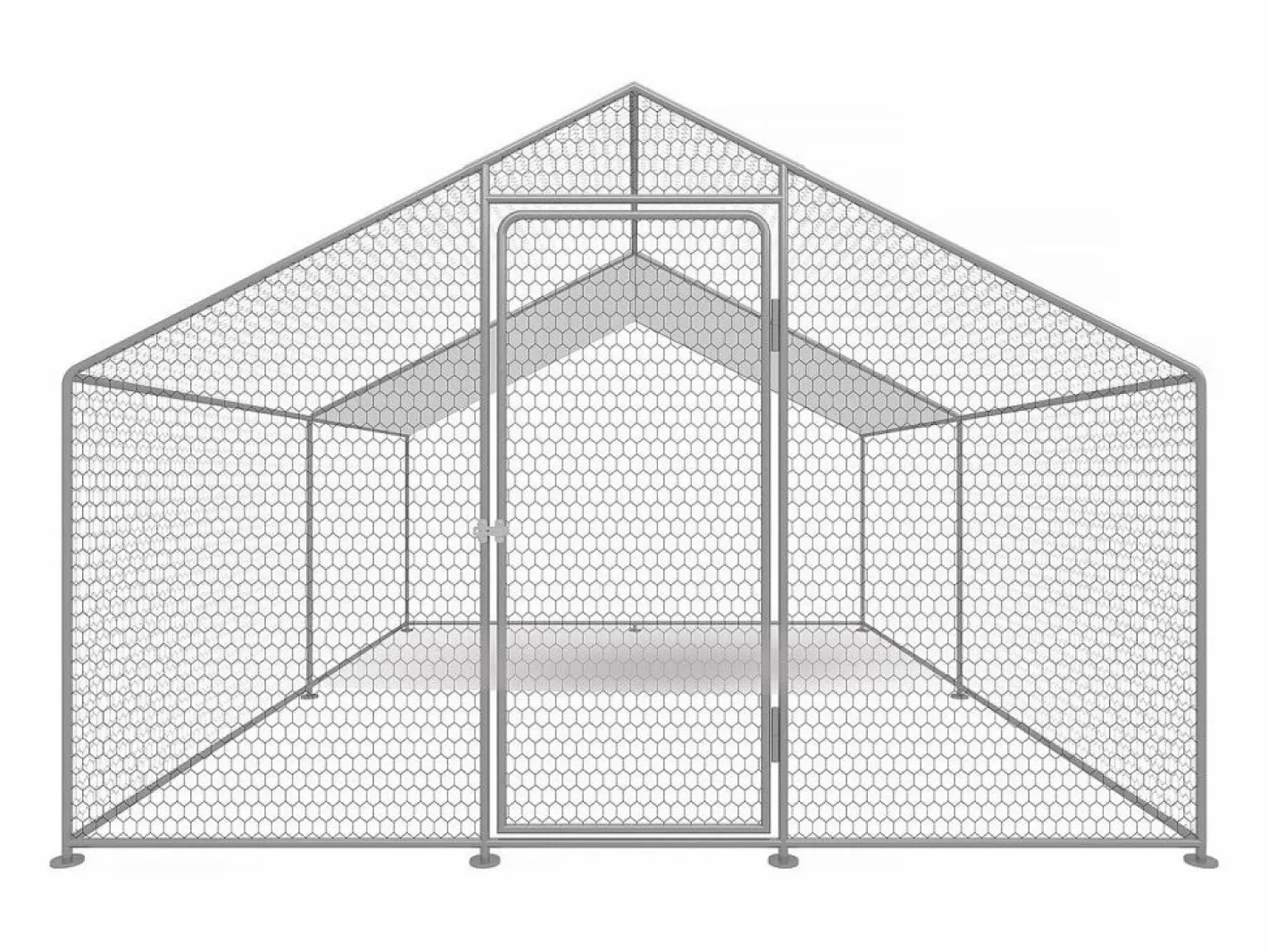 Habitat et jardin Gallinero 12 m² parque de malla metálica 4 x 3 x 2 M acero galvanizado Gris Online
