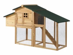 Vente-unique Cama De Animales De Compañía|Gallinero con cerca de madera - 4 gallinas - Ancho 173 x Prof. 64 x Alt. 108 - Natural - LEVAS
