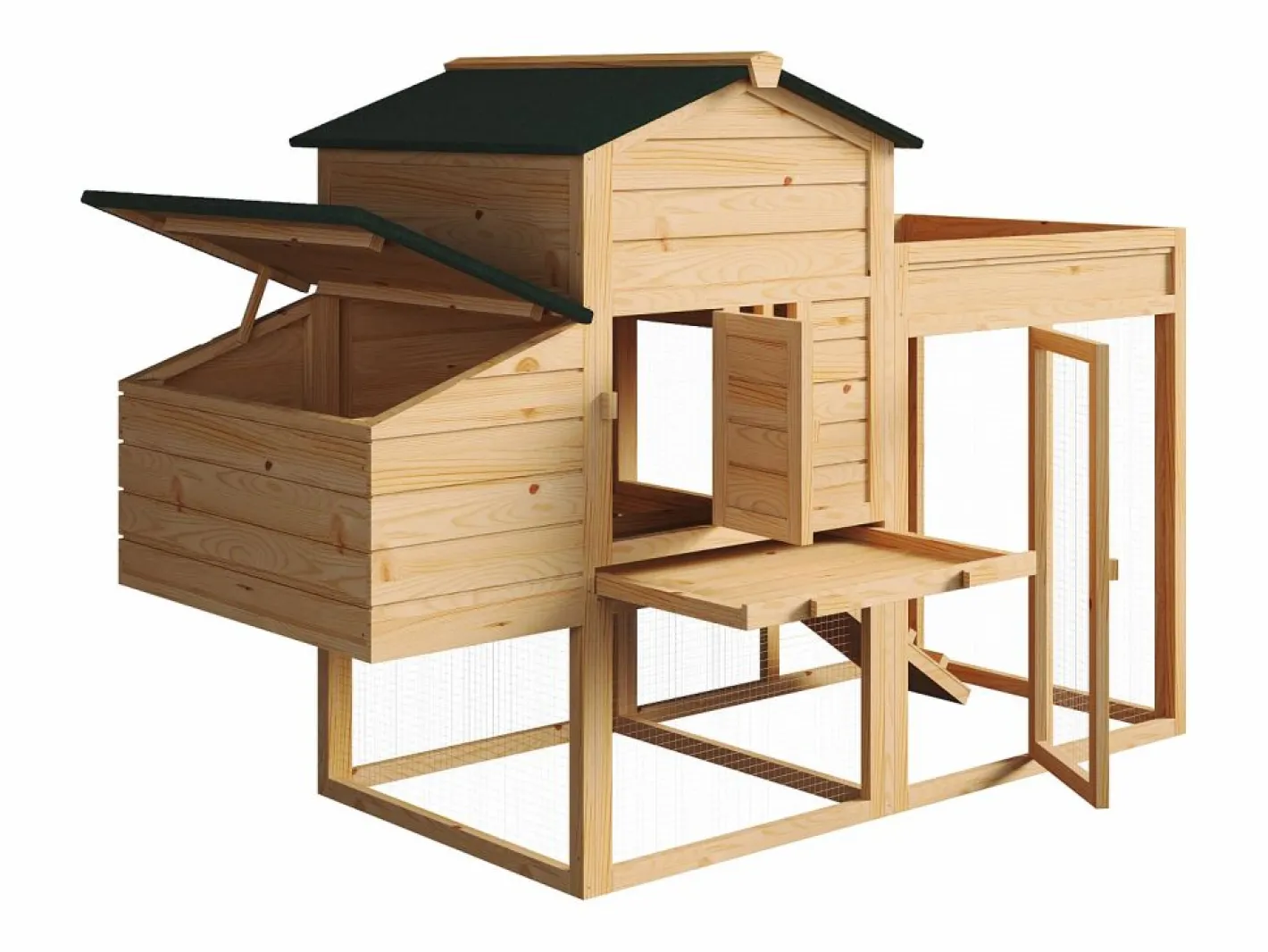 Gallinero con valla y huerto 4 gallinas - Alt. 109 cm - Natural - CAMPORA^Vente-unique New