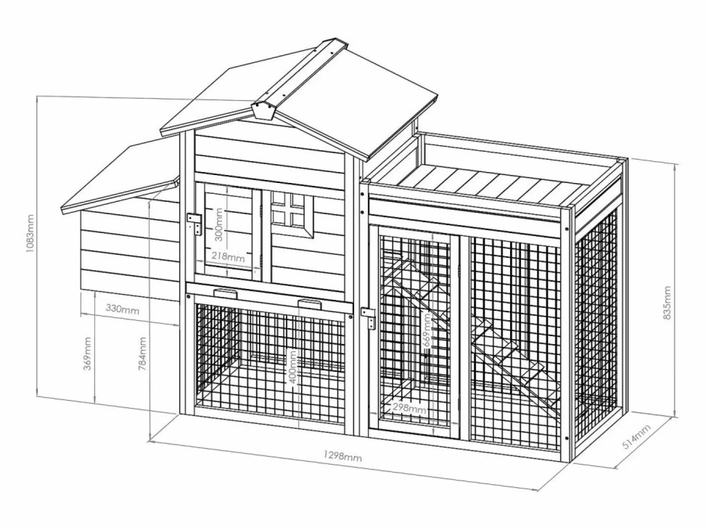 Gallinero con valla y huerto 4 gallinas - Alt. 109 cm - Natural - CAMPORA^Vente-unique New