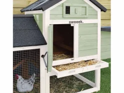 Sweeek Cama De Animales De Compañía|Gallinero de madera con corral para 3 gallinas