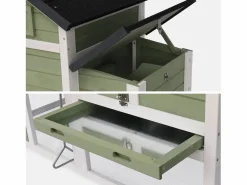 Sweeek Cama De Animales De Compañía|Gallinero de madera con corral para 3 gallinas