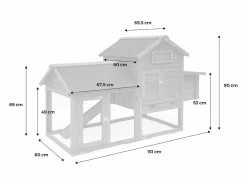 Sweeek Cama De Animales De Compañía|Gallinero de madera con corral para 3 gallinas