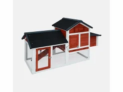 Sweeek Gallinero de madera con corral para 3 gallinas Rojo Best
