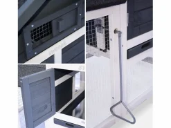 Gallinero de madera con corral para 3 gallinas antracita^Sweeek