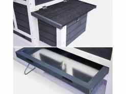 Gallinero de madera con corral para 3 gallinas antracita^Sweeek