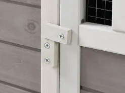 Vente-unique Gallinero de madera con ponedero - 2 gallinas - Ancho 106 x Prof. 64 x A. 71 cm - Natural - ANSER Gris / Blanco Clearance