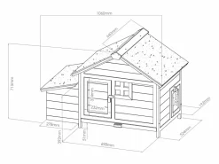 Vente-unique Gallinero de madera con ponedero - 2 gallinas - Ancho 106 x Prof. 64 x A. 71 cm - Natural - ANSER Gris / Blanco Clearance