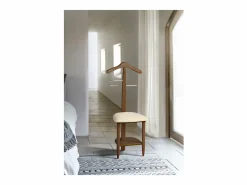 Galán 361 con asiento en herrajes cromado satinado lacado nogal, 105 cm(alto)45 cm(^ Clearance
