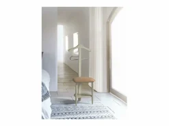 Galán De Noche|Galán 361 con asiento en herrajes cromado satinado lacado visón, 105 cm(alto)45 cm