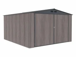 EXPERTLAND Garaje|Garaje de acero galvanizado efecto madera gris 15,1 m² NERON