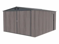 EXPERTLAND Garaje|Garaje de acero galvanizado efecto madera gris 15,1 m² NERON