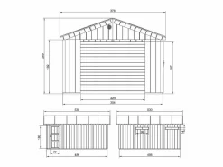 Timbela Garaje de calidad premium - 17 m² / L378xL530 cm - garaje para autos, motos, bicicletas, máquinas de jardinería - M991B Color natural claro Best