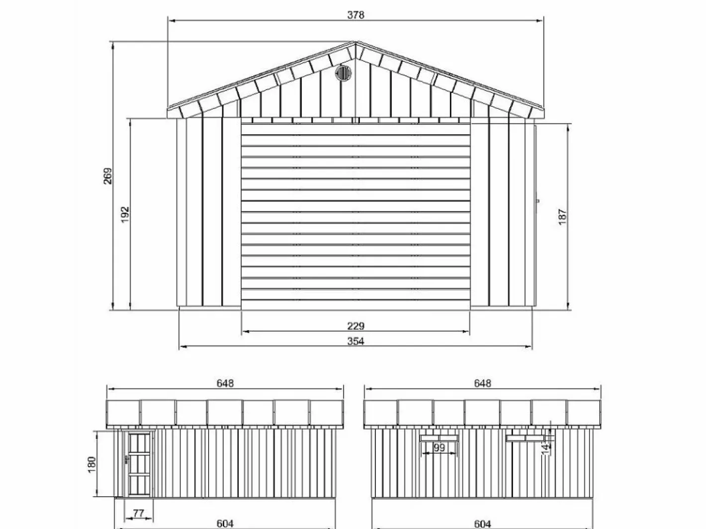 Garaje de calidad premium - 21 m² / L378 x L648 cm - M992B^Timbela Clearance