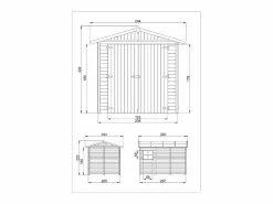 Timbela Garaje de madera natural - A222x224x320 cm / 6 m² - M105 Color natural claro Outlet