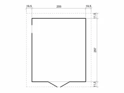 Timbela Garaje de madera natural - A222x224x320 cm / 6 m² - M105 Color natural claro Outlet
