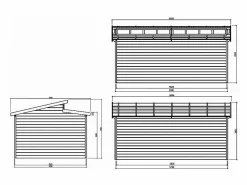 Garaje|Garaje de madera "Torino" - 20,88 m2 - 3,64 x 5,74 x 2,92 m - 28 mm