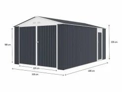 Garaje metálico "Houston" 15,36 m² - Antracita^Habitat et jardin Clearance